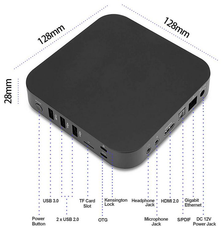 Produktbild: Minix Android Mini-PC ARM Cortex RK3566 Cortex - A55 Quad-Core 1.8 GHz 4 GB RAM 32 GB eMMC ARM <br>Mali-G52 MINIX X35-i Max IPC