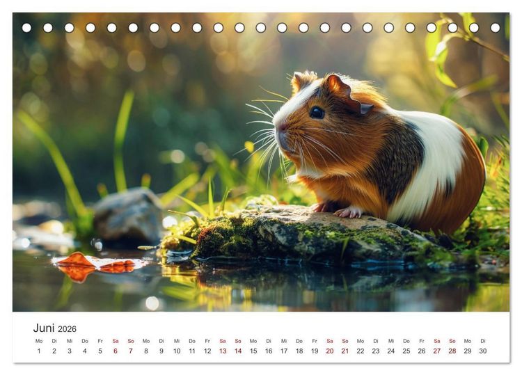 Produktbild: Wuschelbande - Ein Jahr voller Meerschweinchen (Tischkalender 2026 DIN A5 quer), CALVENDO Monatskalender