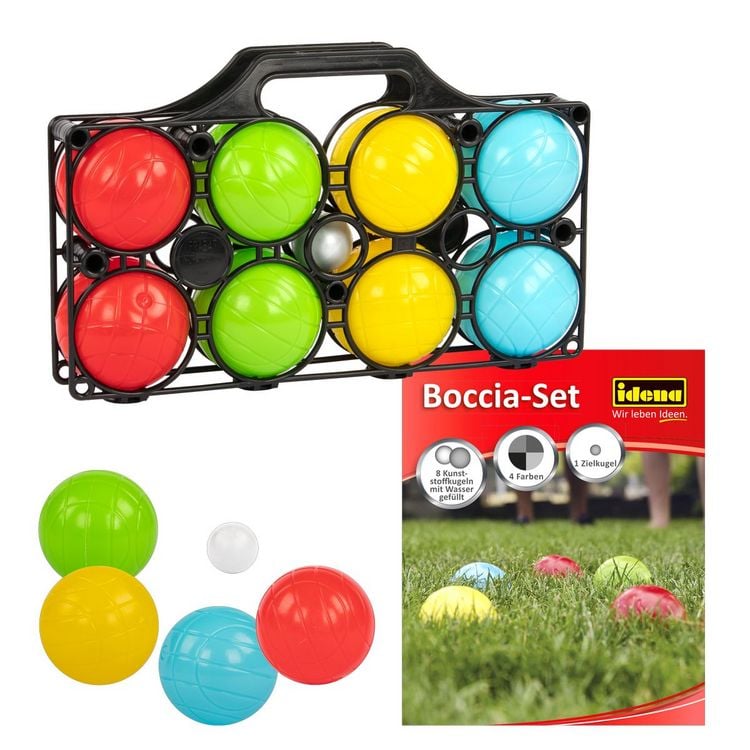 Produktbild: Idena Boccia mit 8 Kugeln aus Kunststoff rot gr&uuml;n gelb blau