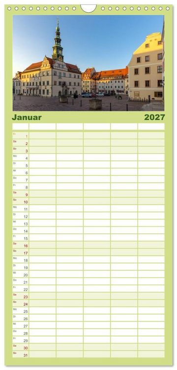 Produktbild: Familienplaner 2027 - Unterwegs in Pirna mit 5 Spalten (Wandkalender, 21 x 45 cm) CALVENDO