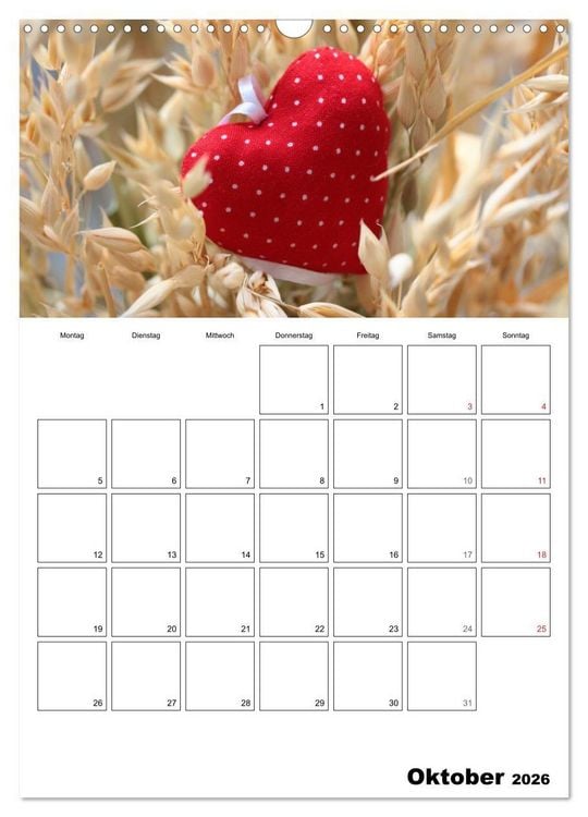 Produktbild: Ein herzliches Jahr (Wandkalender 2026 DIN A3 hoch), CALVENDO Monatskalender