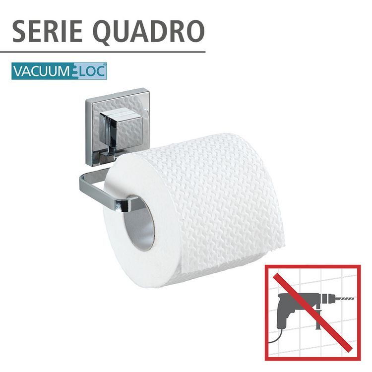 Produktbild: Vacuum-Loc&reg; Edelstahl Toilettenpapierhalter Mod. Quadro, Befestigen ohne bohren