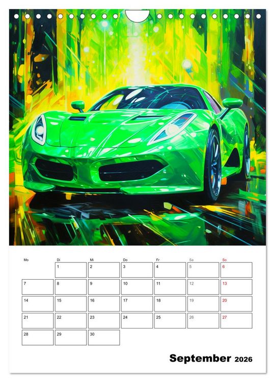 Produktbild: Sportauto Paintings (Wandkalender 2026 DIN A4 hoch), CALVENDO Monatskalender