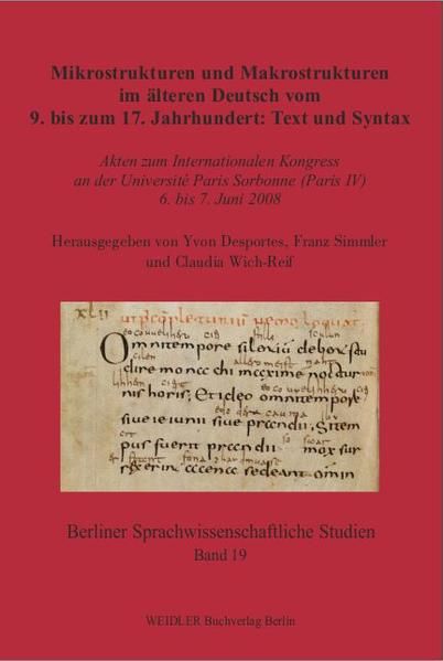 Produktbild: Mikrostrukturen und Makrostrukturen im &auml;lteren Deutsch vom 9. bis zum 17. Jahrhundert: Text und Syntax