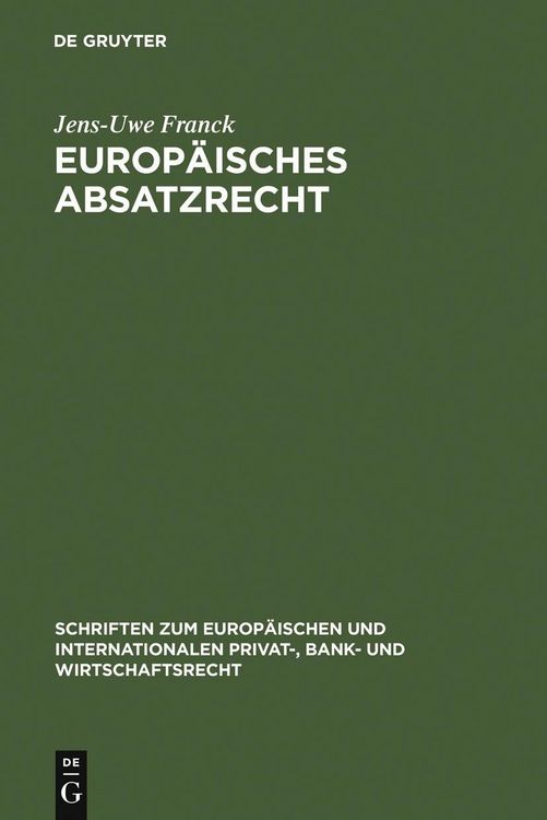 Produktbild: Europ&auml;isches Absatzrecht