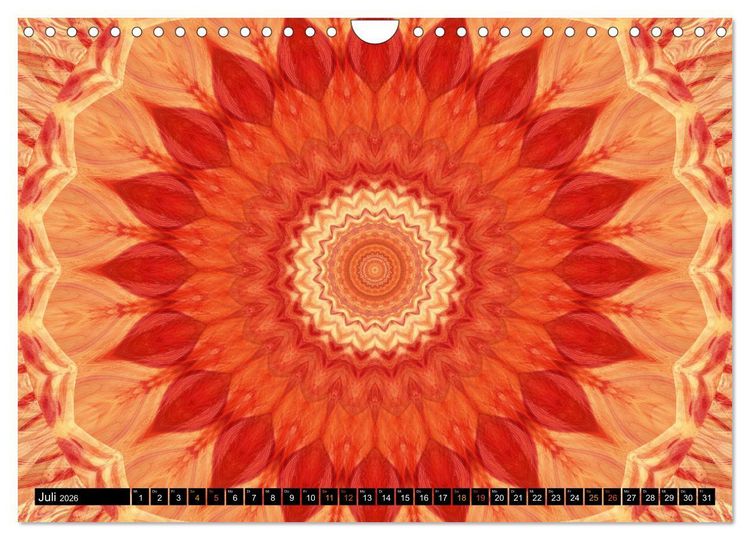 Produktbild: Energie - Mandalas in orange (Wandkalender 2026 DIN A4 quer), CALVENDO Monatskalender