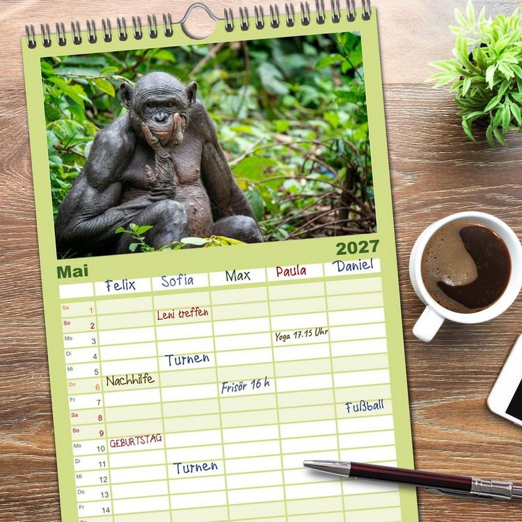 Produktbild: Familienplaner 2027 - KONGO - das dunkle Herz Afrikas mit 5 Spalten (Wandkalender, 21 x 45 cm) CALVENDO