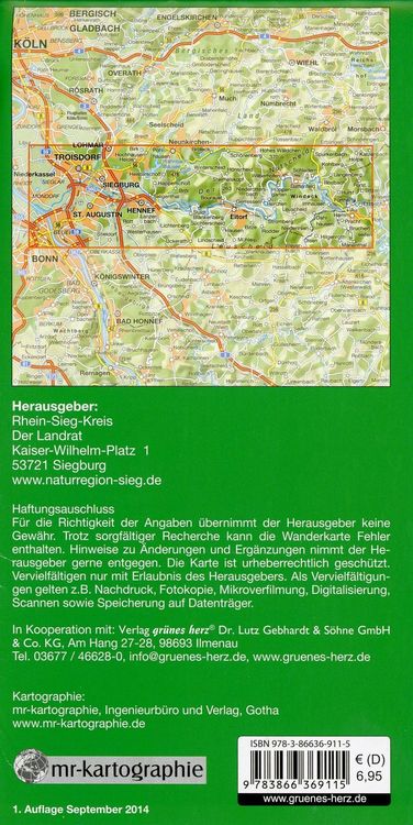 Produktbild: Wanderkarte Naturregion Sieg