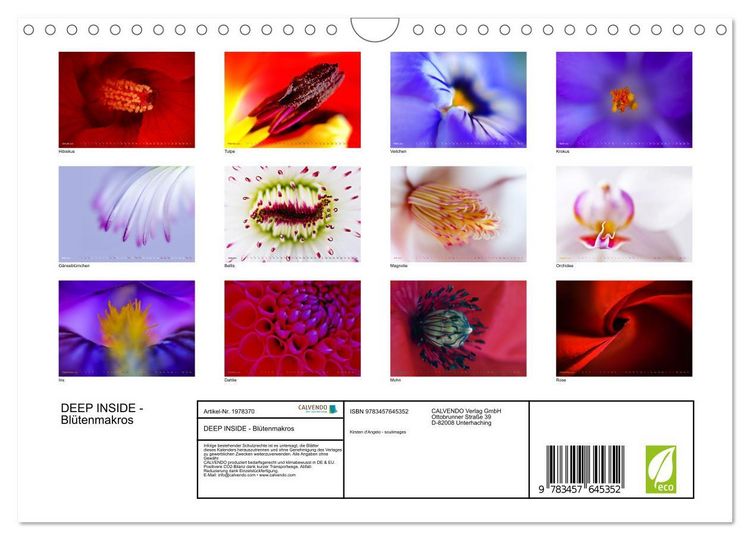 Produktbild: DEEP INSIDE - Bl&uuml;tenmakros (Wandkalender 2026 DIN A4 quer), CALVENDO Monatskalender