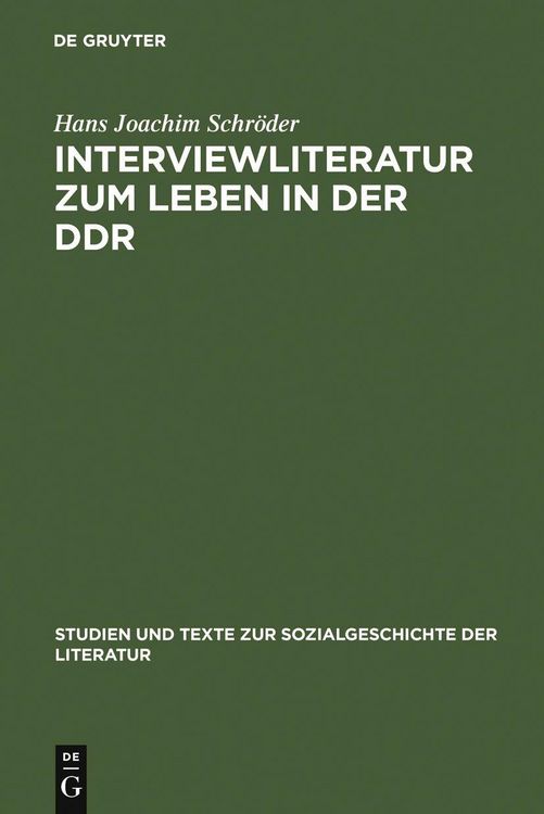 Produktbild: Interviewliteratur zum Leben in der DDR