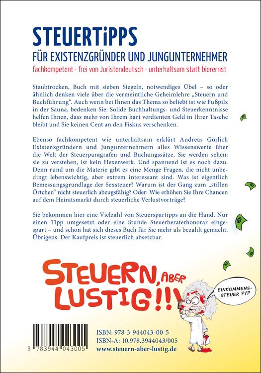 Produktbild: Steuern, aber lustig! Steuertipps f&uuml;r Existenzgr&uuml;nder und Jungunternehmer.