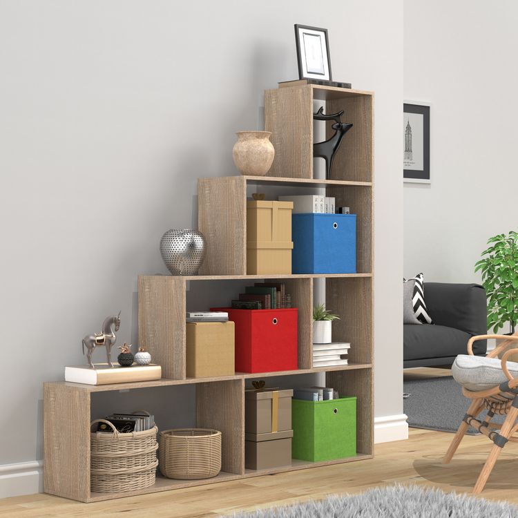 Holz Regal Raumteiler Standregal Bücher Dubila L