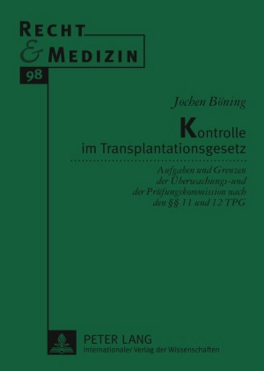 Produktbild: Kontrolle im Transplantationsgesetz