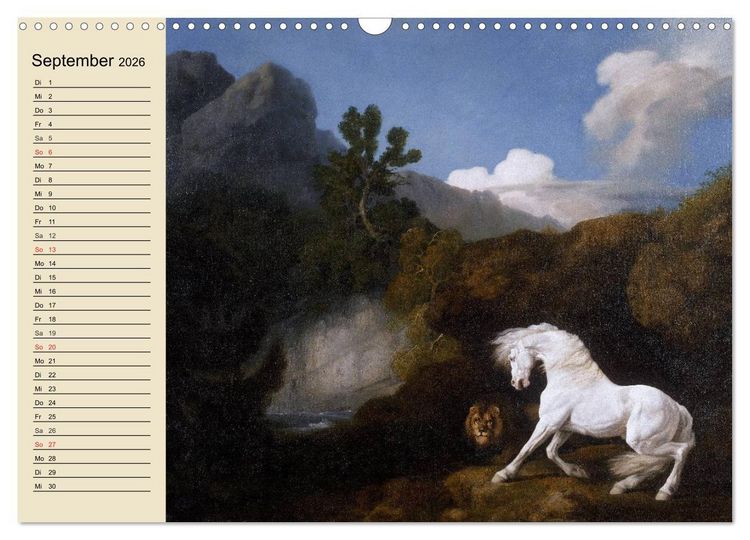 Produktbild: Pferde-&Ouml;lgem&auml;lde. Die Kunst der alten Meister (Wandkalender 2026 DIN A3 quer), CALVENDO Monatskalender
