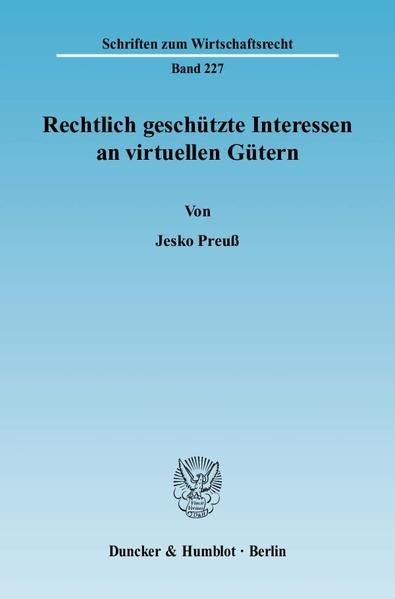 Produktbild: Rechtlich gesch&uuml;tzte Interessen an virtuellen G&uuml;tern.