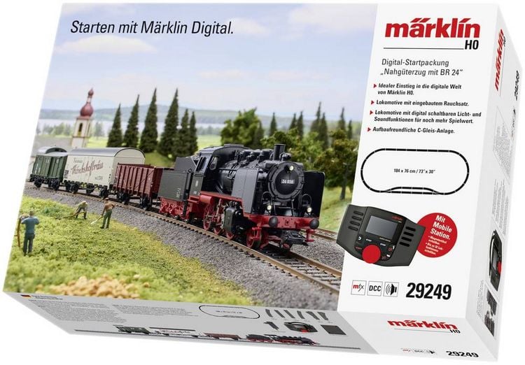 Produktbild: M&auml;rklin 29249 H0 Digital-Startpackung Nahg&uuml;terzug mit BR 24 der DB
