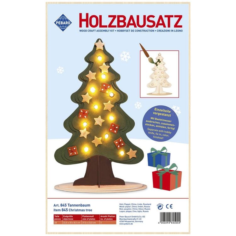 Produktbild: PEBARO 845 - Holzbausatz Tannenbaum, 20 Teile, Holzkonstruktion zum Zusammenstecken