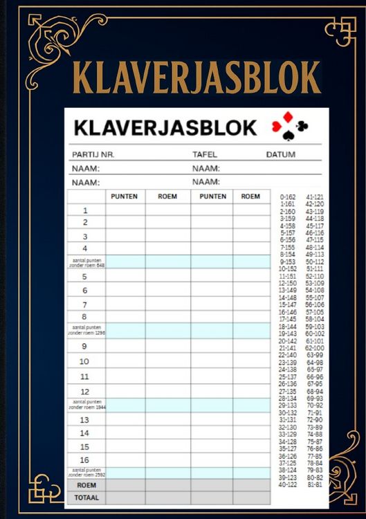 Produktbild: Klaverjas Scoreboek