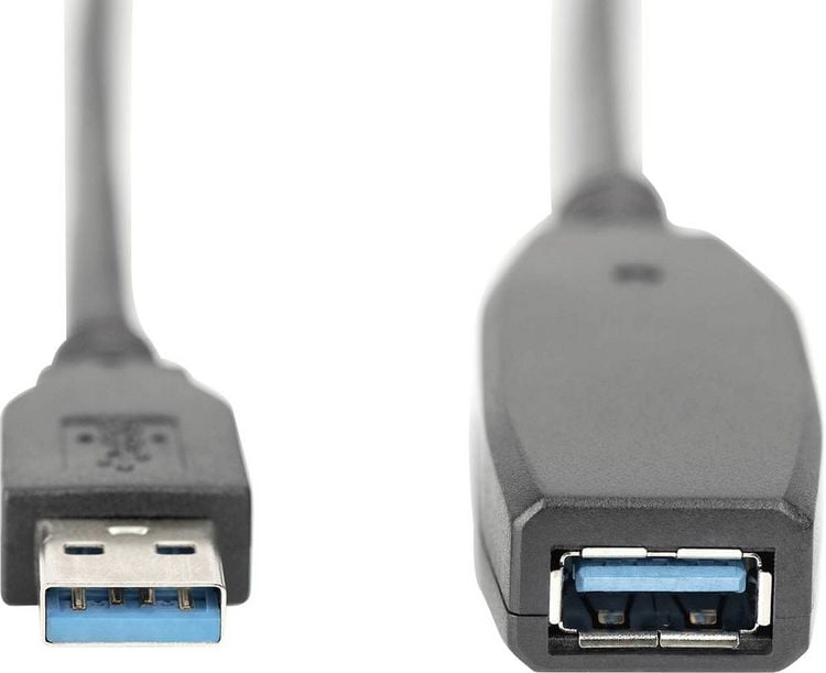 Produktbild: Digitus USB-Kabel USB 3.2 Gen1 USB-A Stecker, USB-A Buchse 10.00 m Schwarz Geschirmt, doppelt geschirmt DA-73105