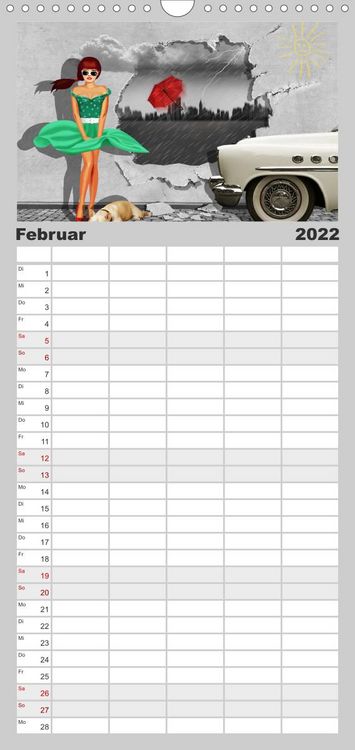 Produktbild: Familienplaner Street-Art in Digital-Art by Mausopardia (Wandkalender 2022 , 21 cm x 45 cm, hoch)