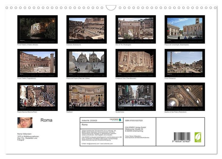 Produktbild: Roma (Wandkalender 2026 DIN A3 quer), CALVENDO Monatskalender