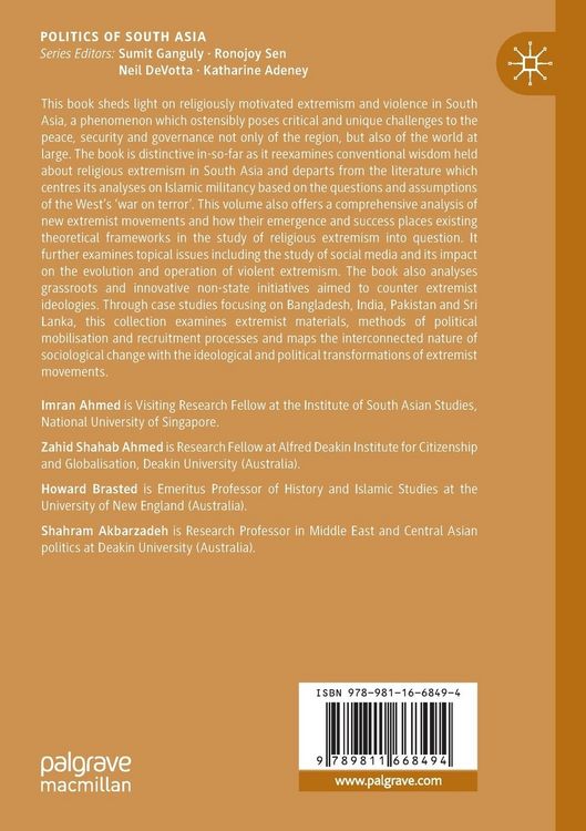 Produktbild: Religion, Extremism and Violence in South Asia