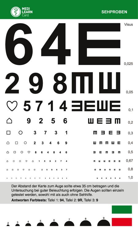 Produktbild: MEDI-LEARN Card: Sehproben