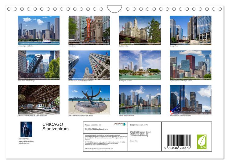 Produktbild: CHICAGO Stadtzentrum (Wandkalender 2026 DIN A4 quer), CALVENDO Monatskalender