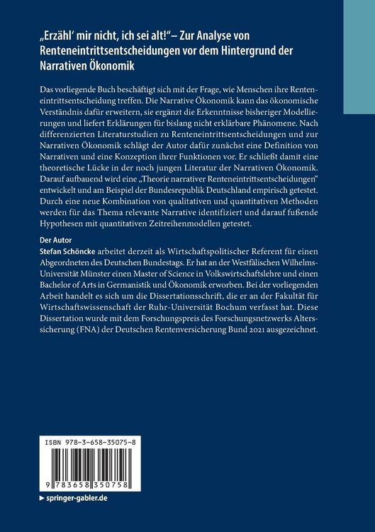 Produktbild: &bdquo;Erz&auml;hl&lsquo; mir nicht, ich sei alt!&ldquo;&ndash; Zur Analyse von Renteneintrittsentscheidungen vor dem Hintergrund der Narrativen &Ouml;konomik