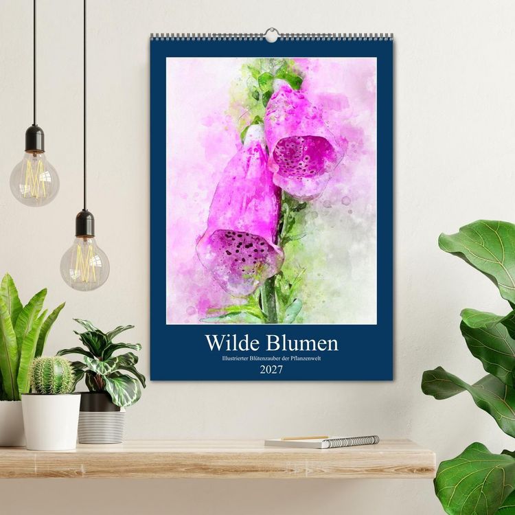 Produktbild: Wilde Blumen - Illustrierter Bl&uuml;tenzauber der Pflanzenwelt (Wandkalender 2027 DIN A2 hoch), CALVENDO Monatskalender