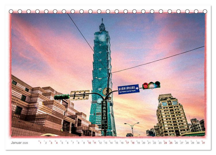 Produktbild: Taipeh, Hauptstadt von Taiwan (Tischkalender 2026 DIN A5 quer), CALVENDO Monatskalender