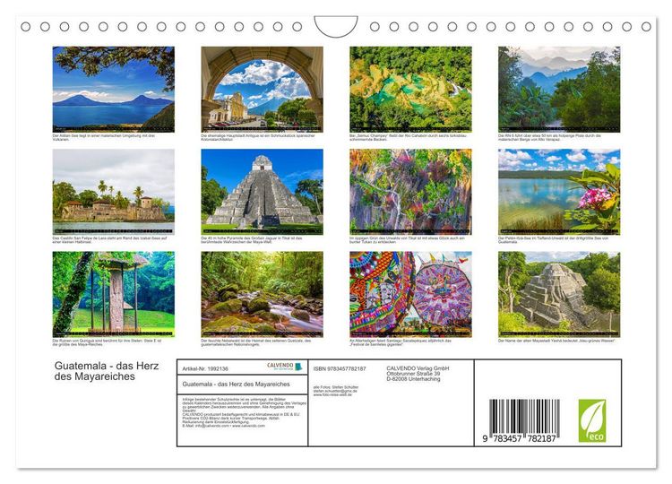 Produktbild: Guatemala - das Herz des Mayareiches (Wandkalender 2026 DIN A4 quer), CALVENDO Monatskalender