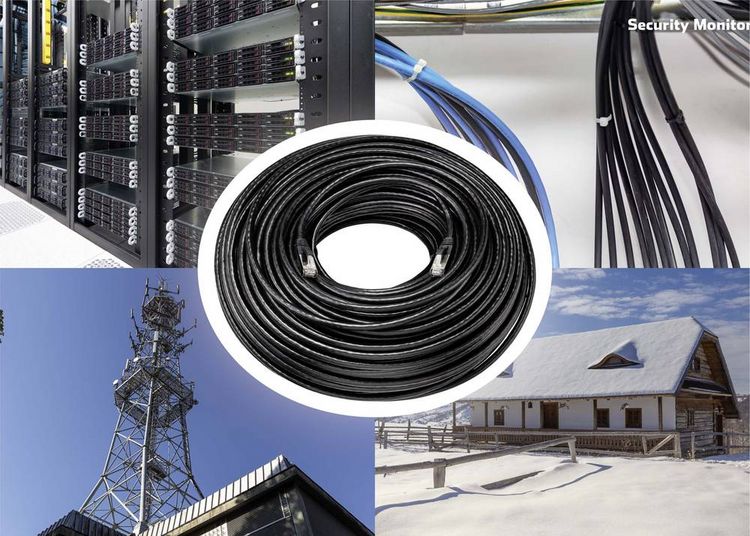 Produktbild: Renkforce RF-4538208 RJ45 Patchkabel CAT 6a S/FTP 60.00 m Schwarz f&uuml;r Au&szlig;enbereich geeignet 1 St.