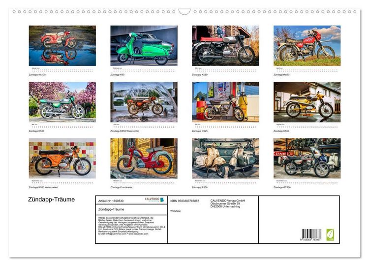 Produktbild: Zündapp-Träume (Wandkalender 2025 DIN A2 quer), CALVENDO Monatskalender