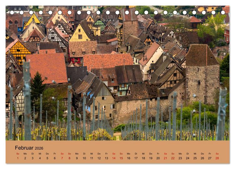 Produktbild: Die Weinsta&szlig;e im Elsass (Tischkalender 2026 DIN A5 quer), CALVENDO Monatskalender