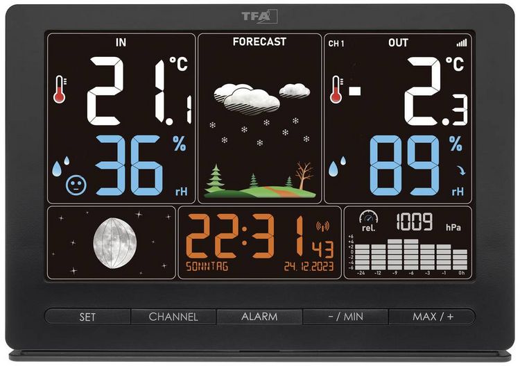 Produktbild: TFA Dostmann SEASON 2 35.1118.01 Funk-Wetterstation Vorhersage f&uuml;r 12 bis 24 Stunden Anzahl Sensoren max. 3 St.