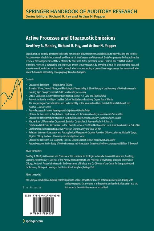 Produktbild: Active Processes and Otoacoustic Emissions in Hearing