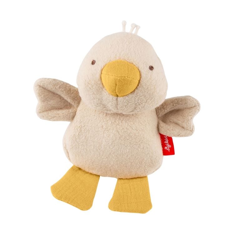 Produktbild: Sigikid 31259 - Knister-Greifling Ente mit Quietsche, 15 cm, Musselin/Teddystoff, sigibaby