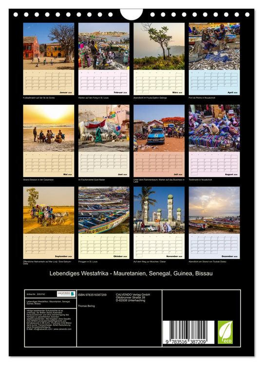 Produktbild: Lebendiges Westafrika - Mauretanien, Senegal, Guinea, Bissau (Wandkalender 2026 DIN A4 hoch), CALVENDO Monatskalender
