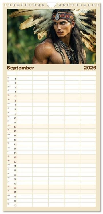 Produktbild: Familienplaner 2026 - Im Bann des Kriegers mit 5 Spalten (Wandkalender, 21 x 45 cm) CALVENDO
