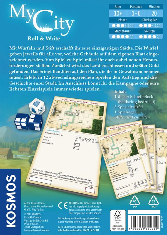 Produktbild: KOSMOS - My City - Roll & Write