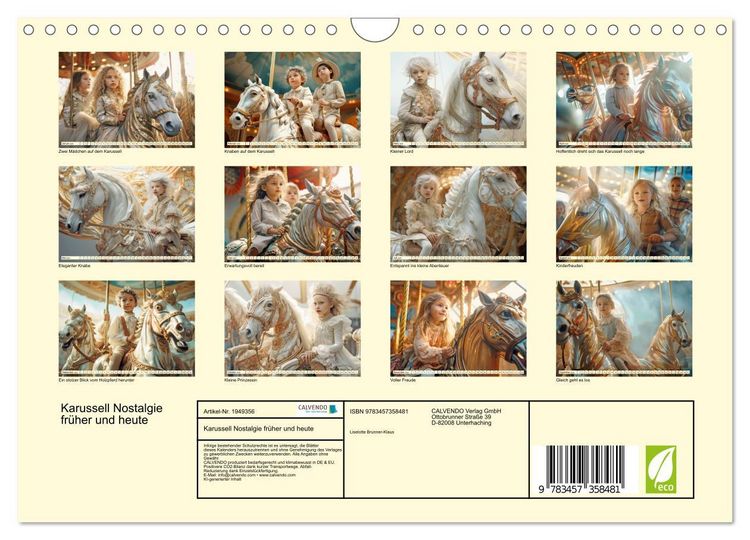 Produktbild: Karussell Nostalgie fr&uuml;her und heute (Wandkalender 2026 DIN A4 quer), CALVENDO Monatskalender