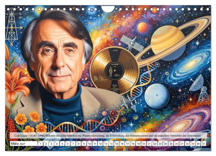 Produktbild: Pioniere der Astrophysik (Wandkalender 2027 DIN A4 quer), CALVENDO Monatskalender