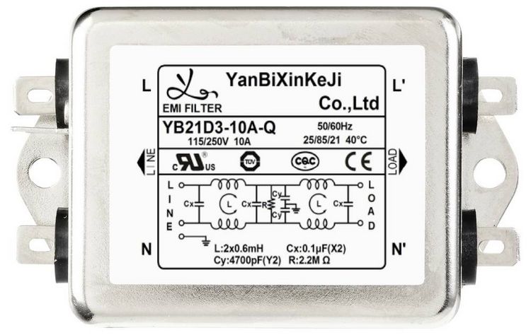 Produktbild: TRU COMPONENTS TC-10471948 Entst&ouml;rfilter 250 V/AC 10 A 0.6 mH (L x B x H) 75 x 51 x 37 mm 1 St.