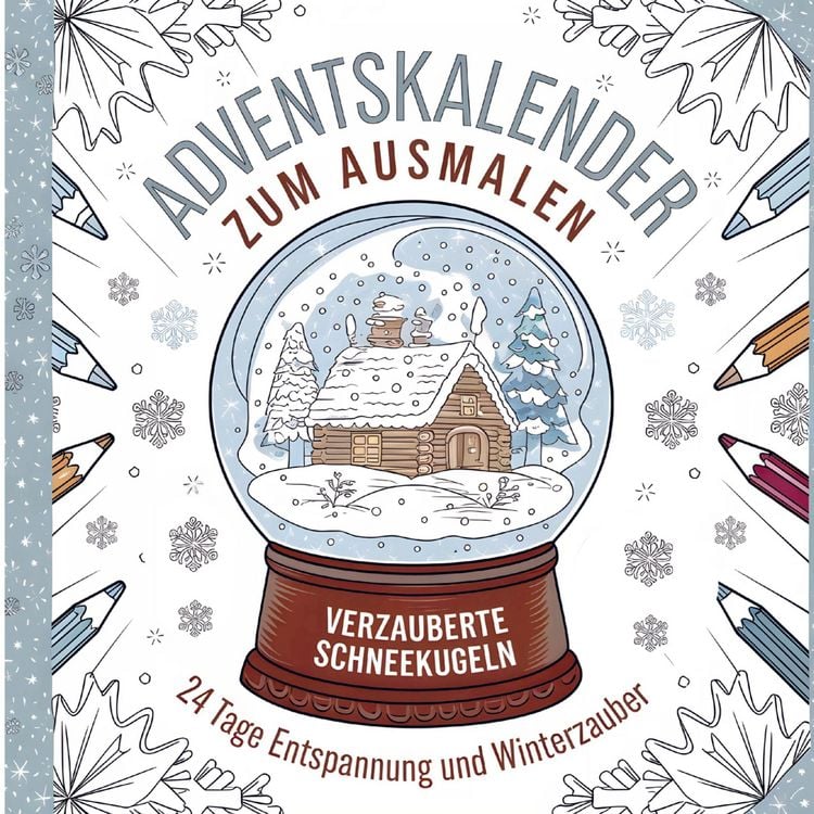 Produktbild: Adventskalender zum Ausmalen: Verzauberte Schneekugeln - 24 Tage Entspannung und Winterzauber