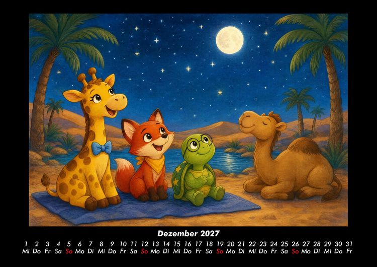 Produktbild: W&uuml;sten-Abenteuer mit Nala, Finn & Taz 2027 Fotokalender DIN A3