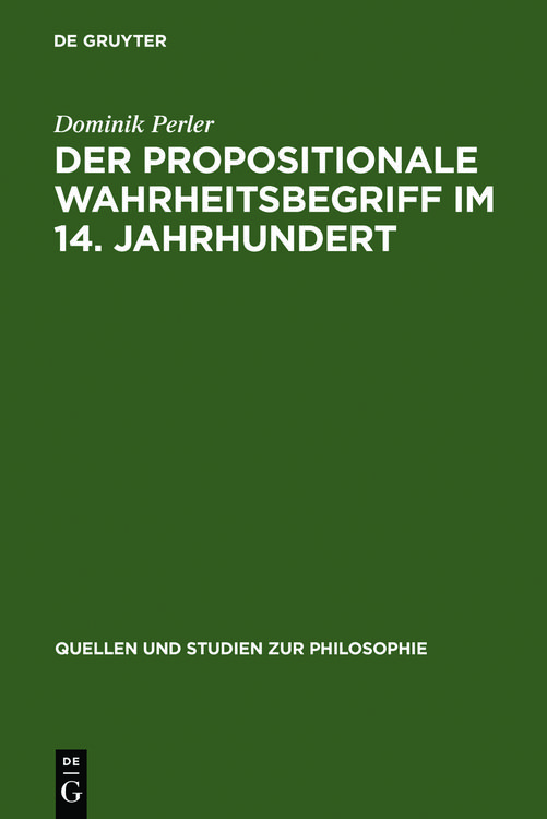 Produktbild: Der propositionale Wahrheitsbegriff im 14. Jahrhundert