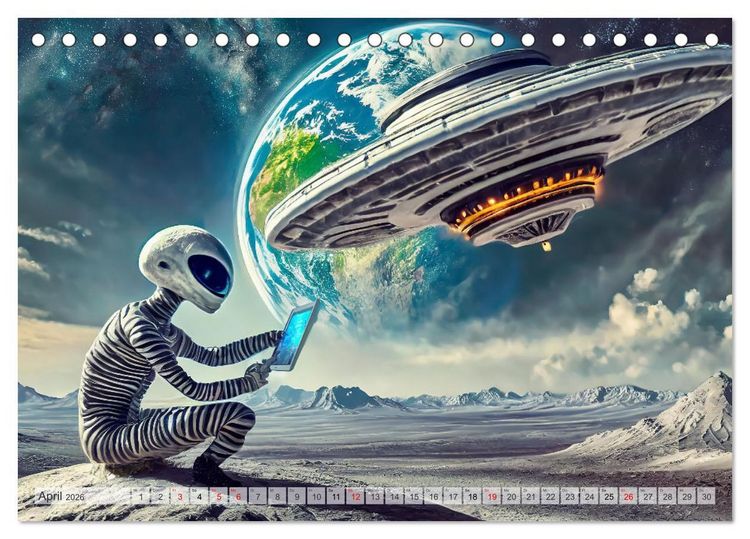 Produktbild: Aliens auf Tour (Tischkalender 2026 DIN A5 quer), CALVENDO Monatskalender