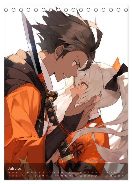 Produktbild: Verliebt in Manga (Tischkalender 2026 DIN A5 hoch), CALVENDO Monatskalender