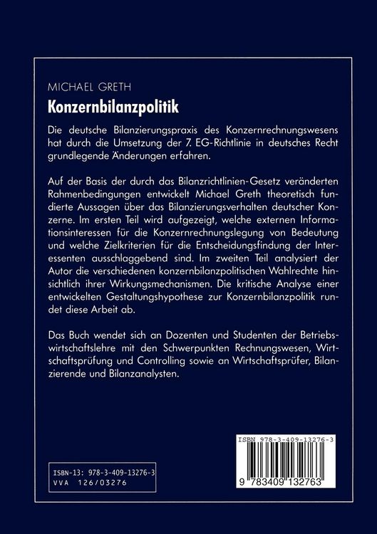 Produktbild: Konzernbilanzpolitik